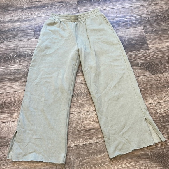 RISEN High Waist Slit Wide Leg pants (sage) - Picture 1 of 5